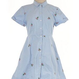 Hill House Light Blue Floral shirt Dress
